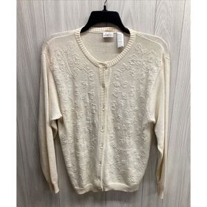 JACLYN SMITH Women's (Size M) Long Sleeve Button Down Cardigan Sweater *Stained*